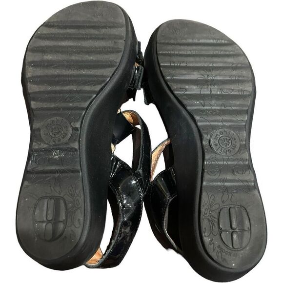 MEPHISTO Mobils Air-Relax Felizia Black Patent Leather Rhinestone Velcro Wedge S - Picture 3 of 11